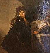 REMBRANDT Harmenszoon van Rijn A Scholar Seated at a Desk USA oil painting artist